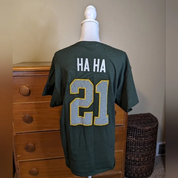 #21 GREEN BAY PACKER HA HA Clinton - Dix tshirt💚💛 Size L - Picture 2 of 10